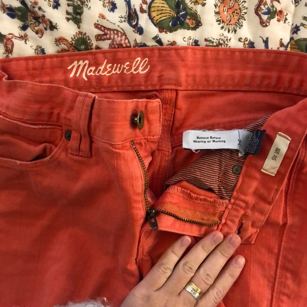 Madewell Orange Jean Shorts - Picture 3 of 3